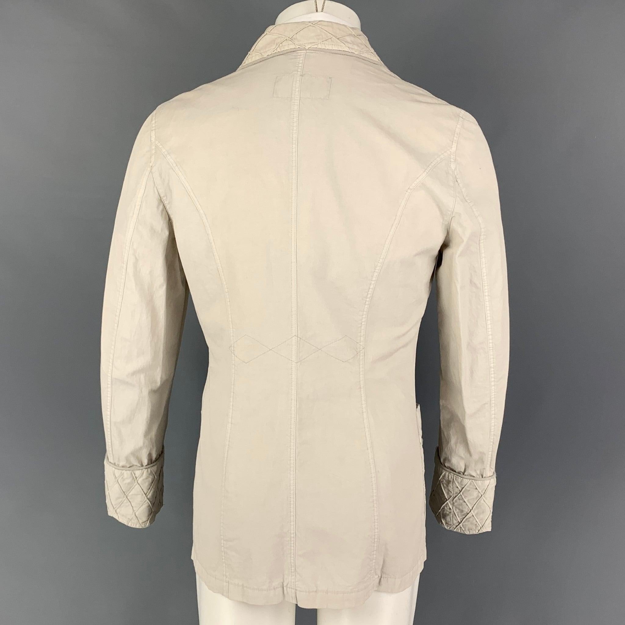 VIKTOR & ROLF Size 36 Off White Cotton Single Button Jacket In Excellent Condition For Sale In San Francisco, CA