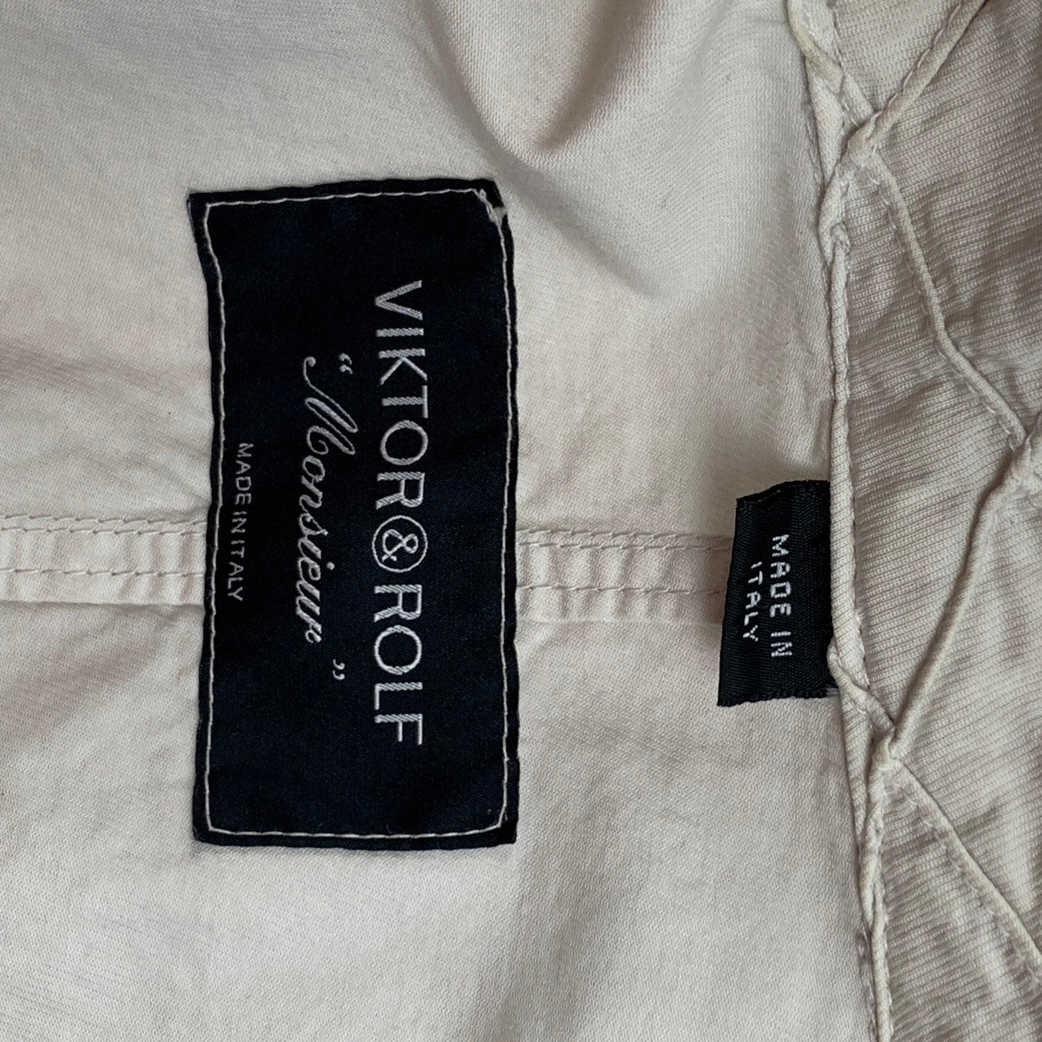 VIKTOR & ROLF Size 36 Off White Cotton Single Button Jacket For Sale 2