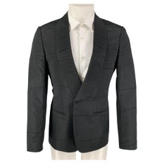 VIKTOR & ROLF Size 38 Black Ruched Polyester Blend Shawl Collar Sport Coat