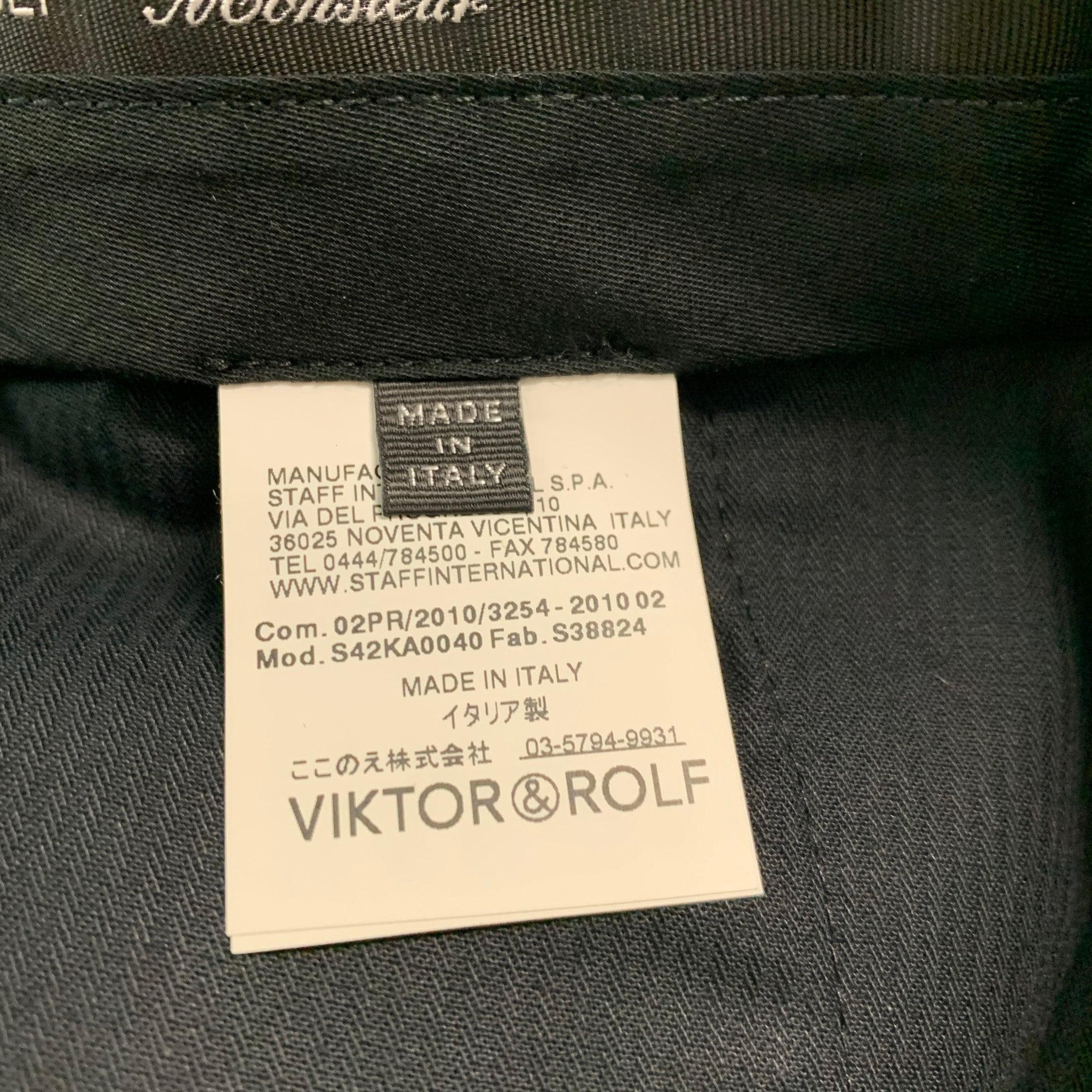 VIKTOR & ROLF Size 38 Black Solid Wool Tuxedo Dress Pants In Excellent Condition For Sale In San Francisco, CA