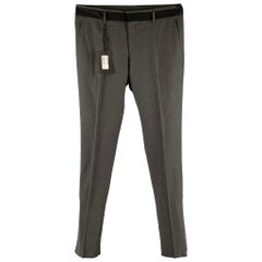 VIKTOR & ROLF Taille 38 Grey Black Solid Wool Zip Fly Dress Pants