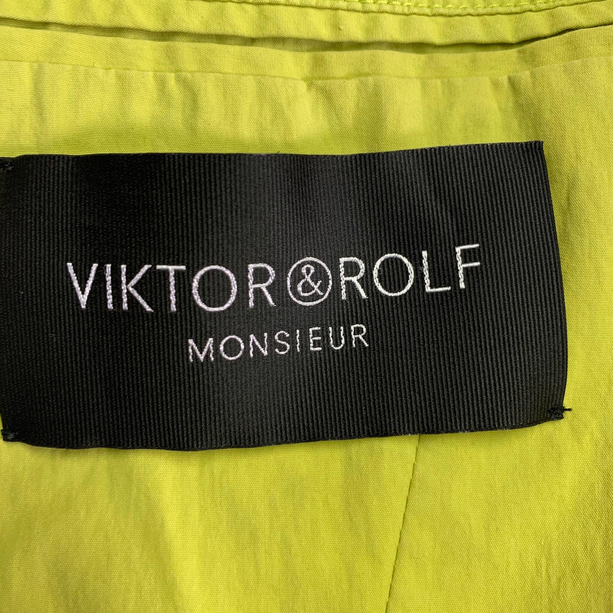 VIKTOR & ROLF Size 38 Yellow Cotton Blend Single Breasted Sport Coat For Sale 7