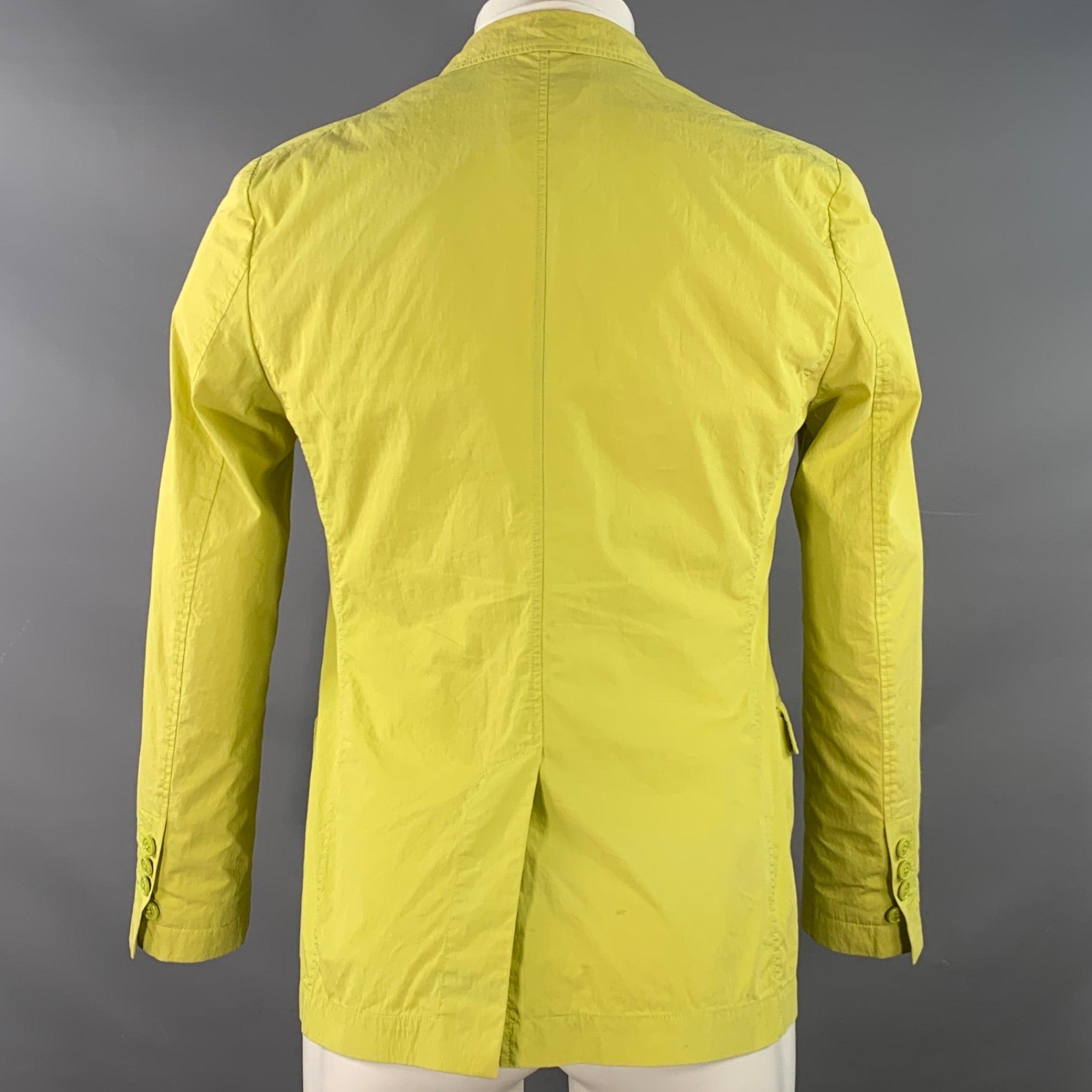 VIKTOR & ROLF Size 38 Yellow Cotton Blend Single Breasted Sport Coat In Good Condition For Sale In San Francisco, CA