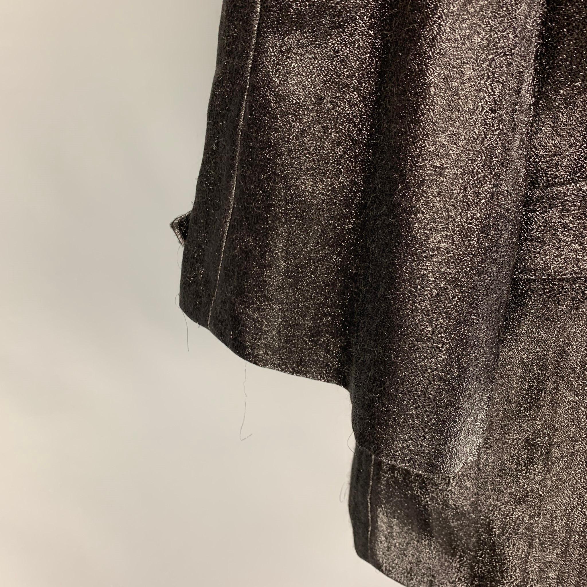 Women's VIKTOR & ROLF Size 4 Black Mohair Blend Metallic Belted Oversized Coat
