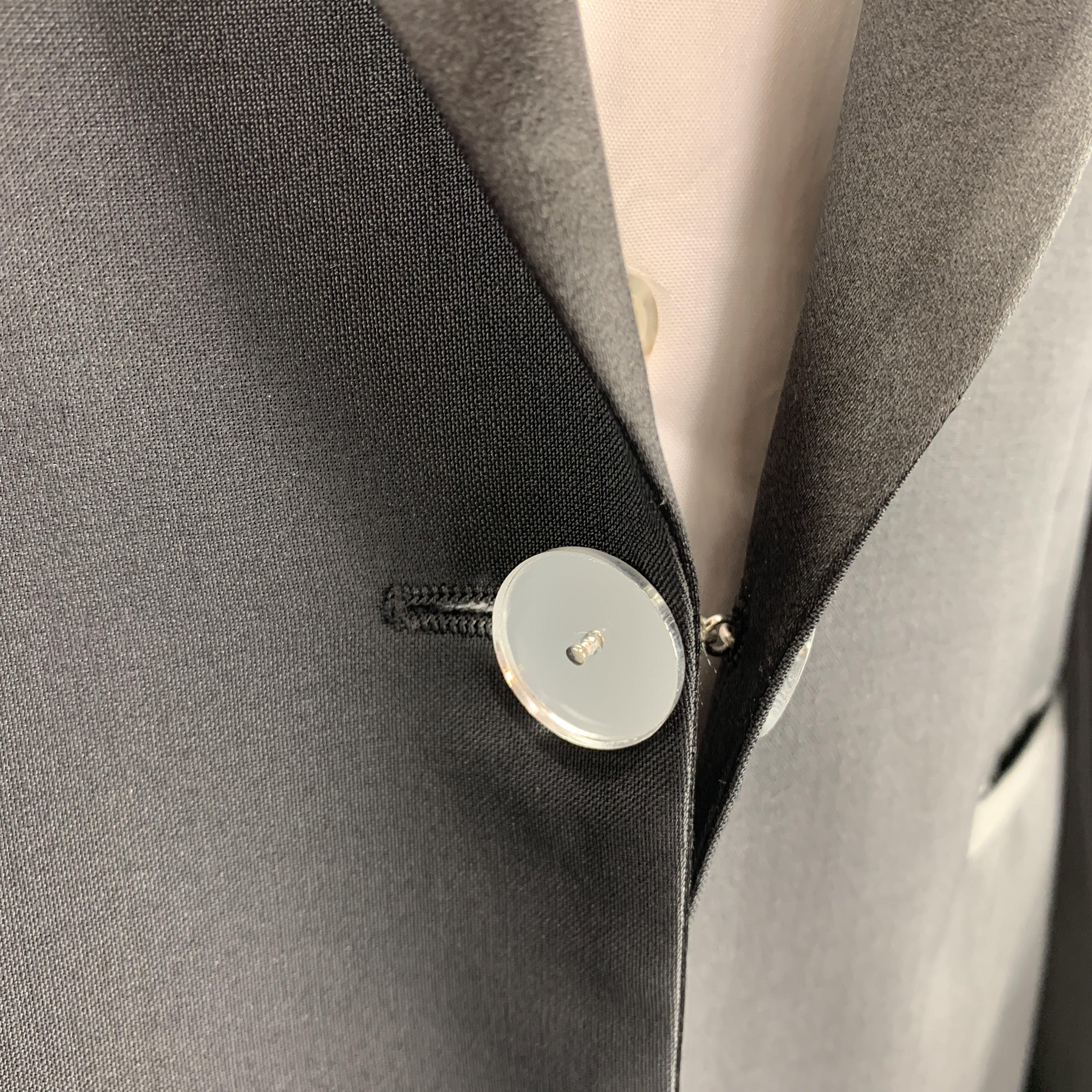 VIKTOR & ROLF Size 40 Black Wool Satin Peak Lapel Mirror Button Tuxedo Jacket For Sale 1