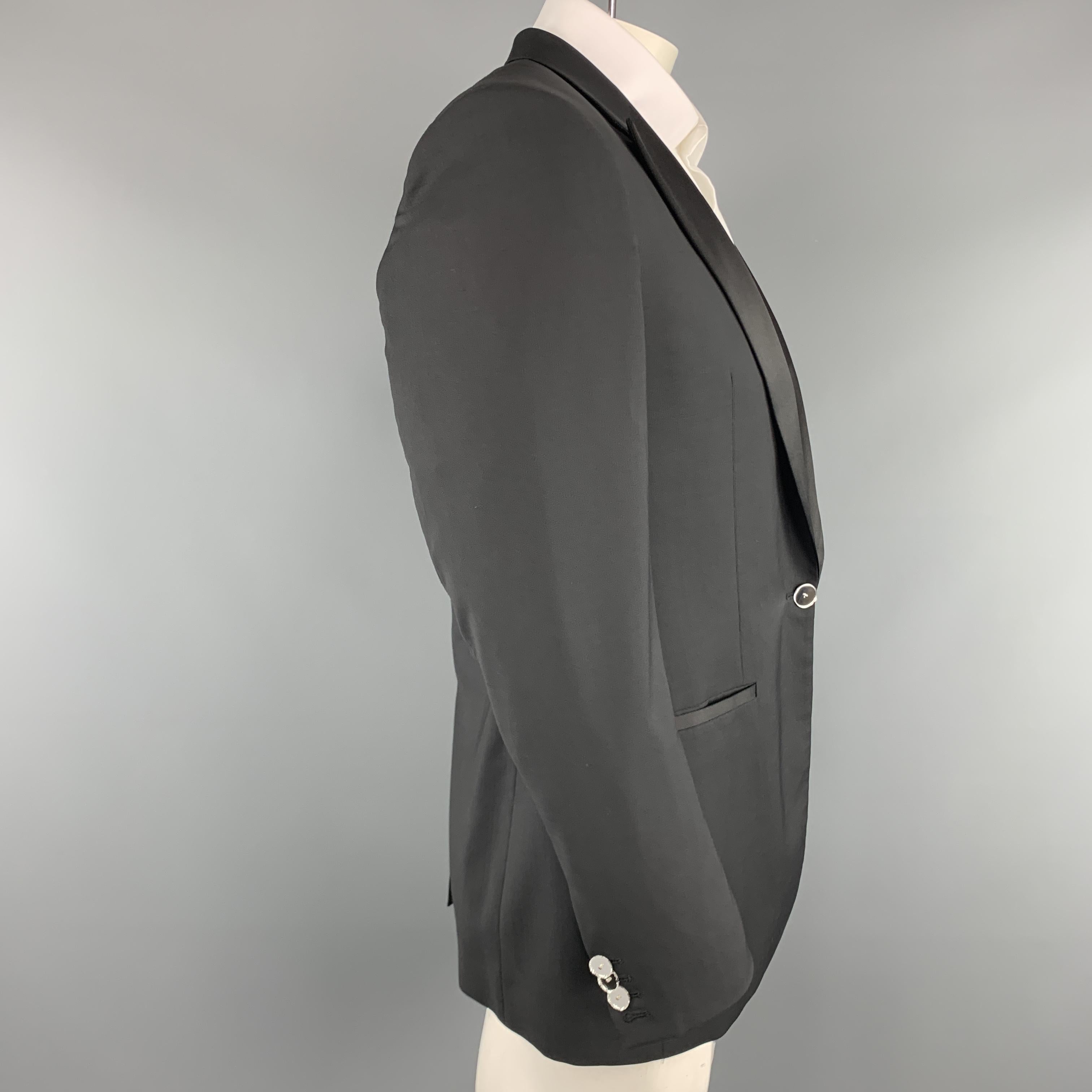 VIKTOR & ROLF Size 42 Black Wool Satin Peak Lapel Mirror Button Tuxedo Jacket In Excellent Condition In San Francisco, CA