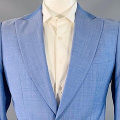 VIKTOR & ROLF Size 42 Blue Virgin Wool Peak Lapel Sport Coat