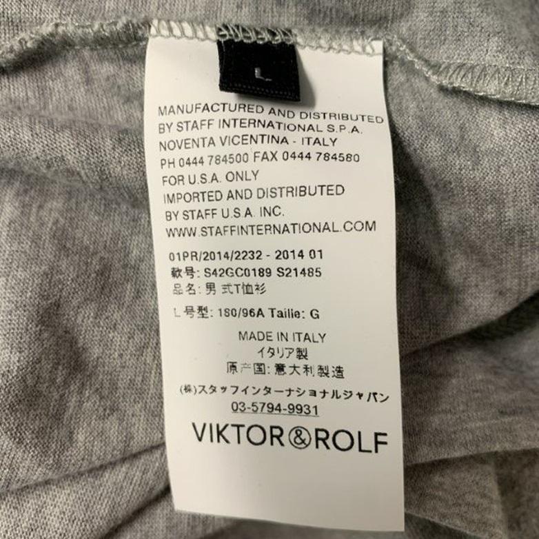 VIKTOR & ROLF Größe L Graues Kurzarm-T-Shirt aus grafischer Baumwolle mit Grafikmuster im Angebot 1