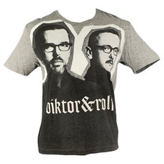 VIKTOR & ROLF Size L Grey Graphic Cotton Short Sleeve T-shirt