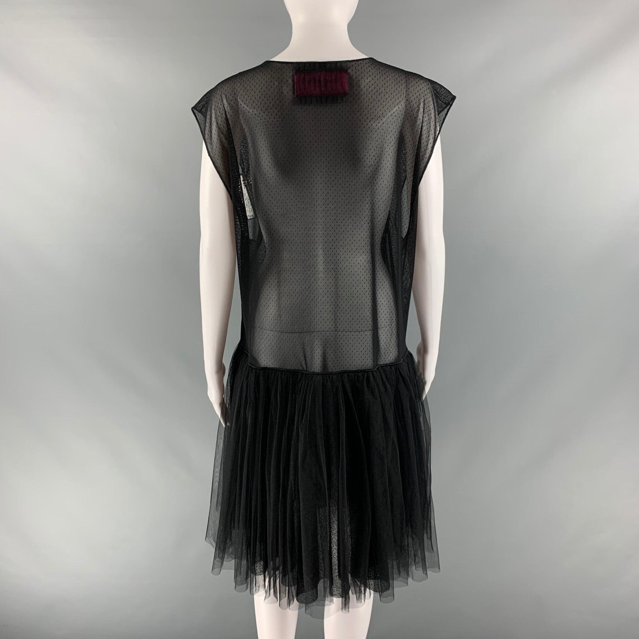 Women's VIKTOR & ROLF Size M Black Polyester Mesh Shift Dress For Sale