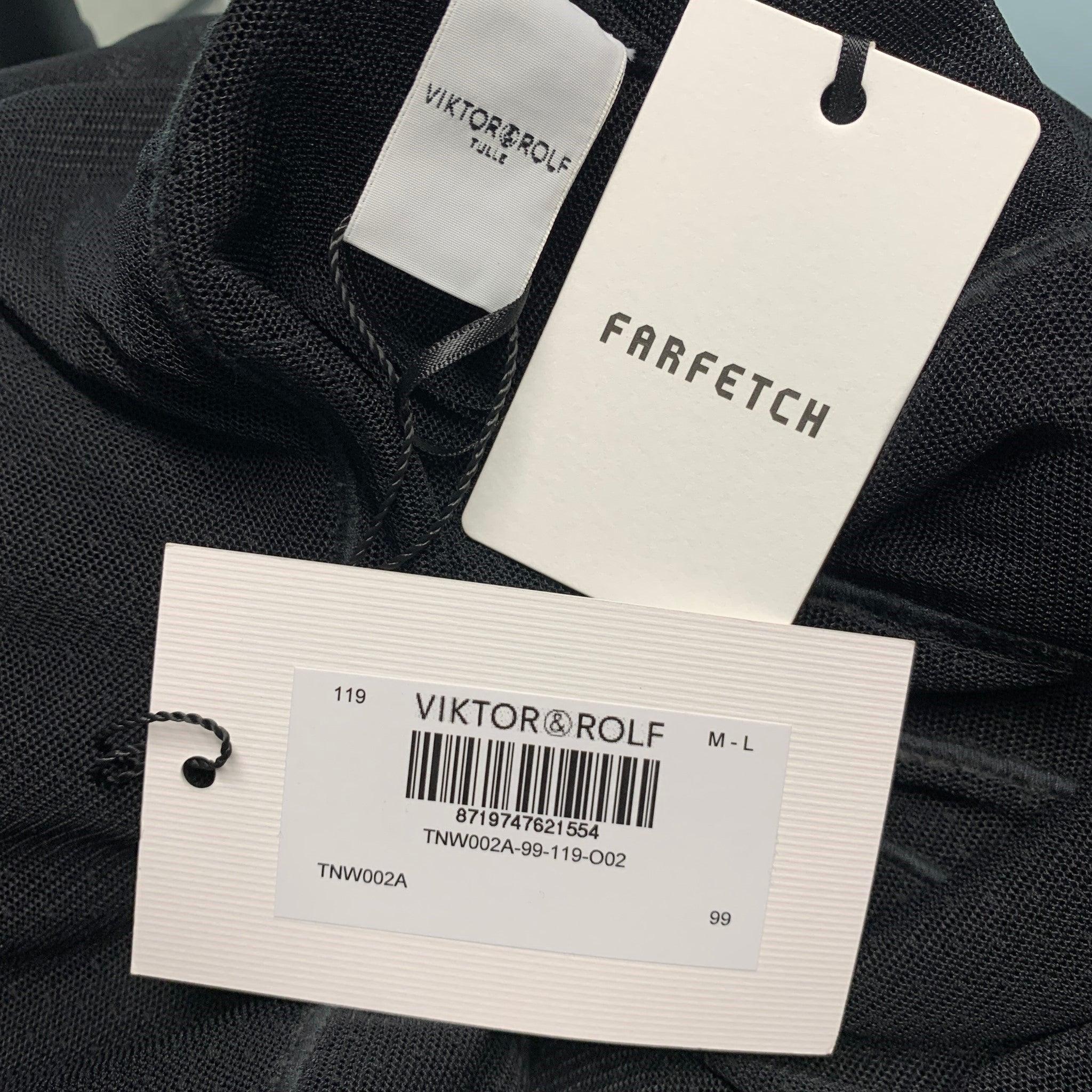 VIKTOR & ROLF Size M Black Polyester Mesh Shift Dress For Sale 1