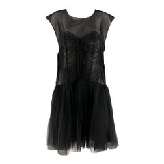 VIKTOR & ROLF Vestido de malla de poliéster negro talla M