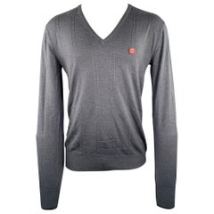 VIKTOR & ROLF Talla M Jersey de punto gris con cuello en V