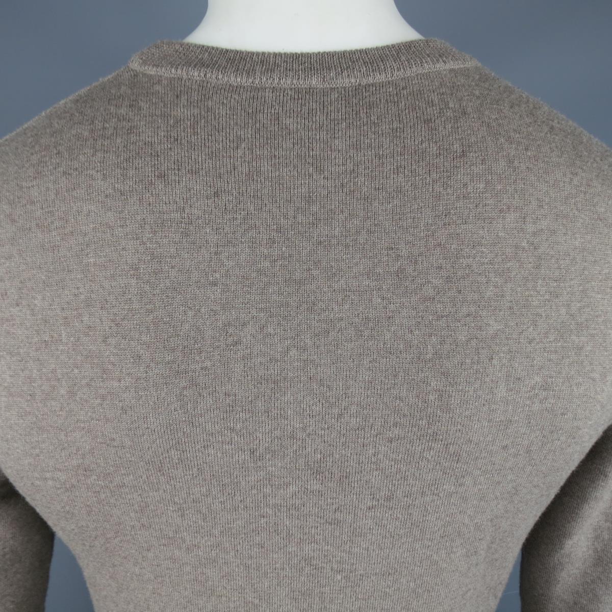 VIKTOR & ROLF Size M Taupe Knit Textured Zig Zag Wool / Mohair Pullover For Sale 1