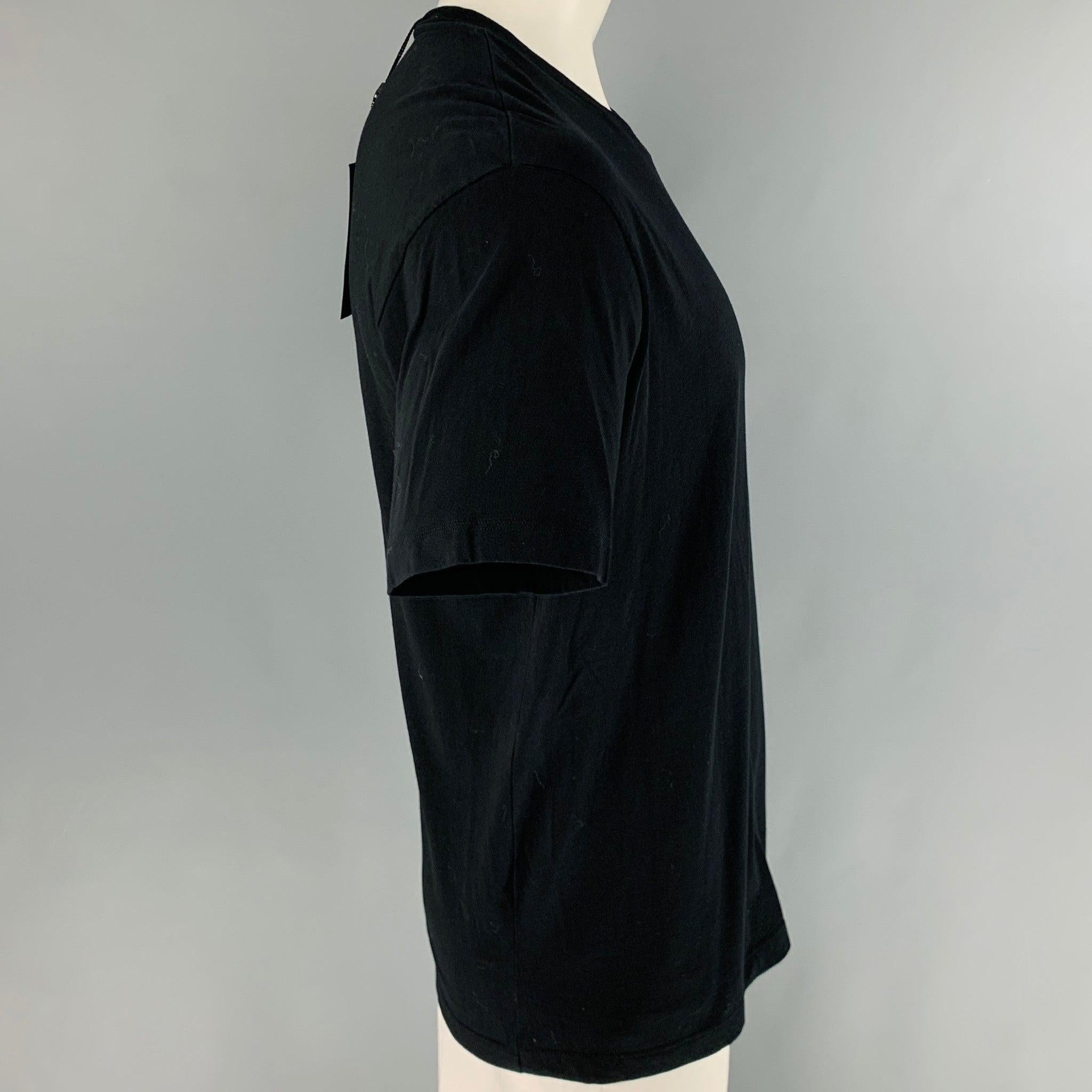 VIKTOR & ROLF Größe XL Schwarzer Druck Baumwolle One-Pocket-T-Shirt im Zustand „Hervorragend“ im Angebot in San Francisco, CA