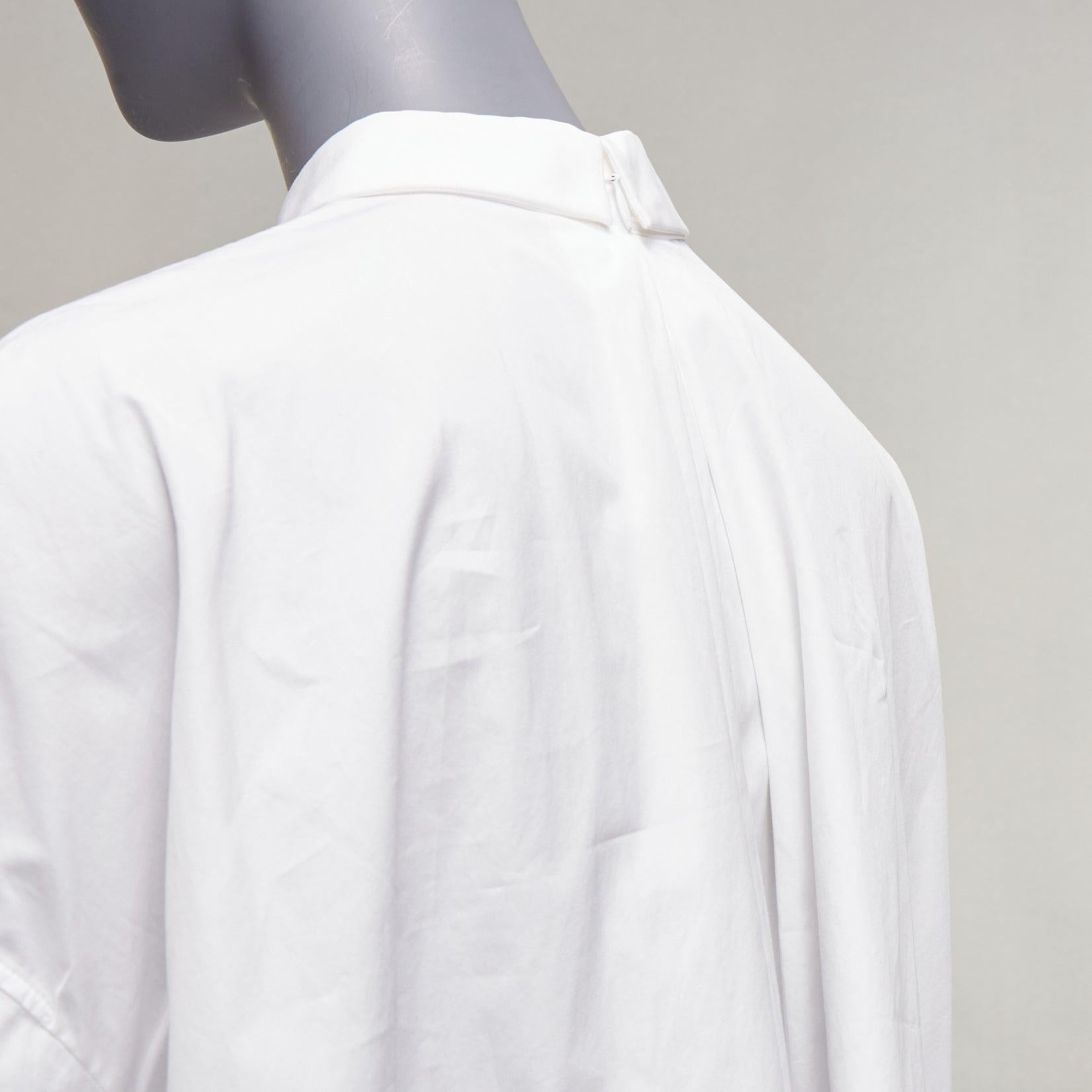 VIKTOR & ROLF white cotton criss cross pleated collared boxy flare shirt IT40 S For Sale 2