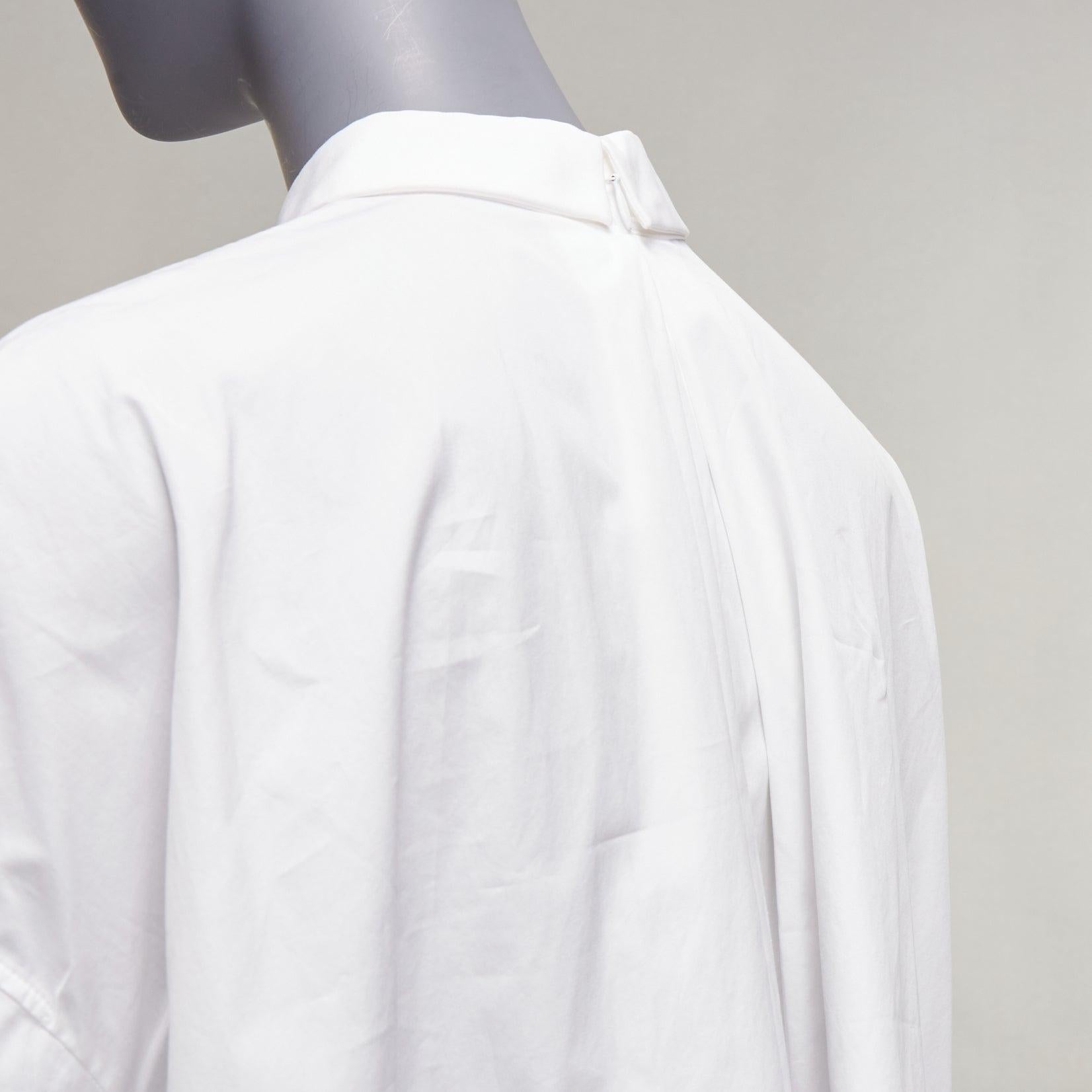 VIKTOR & ROLF white cotton criss cross pleated collared boxy flare shirt IT40 S For Sale 3