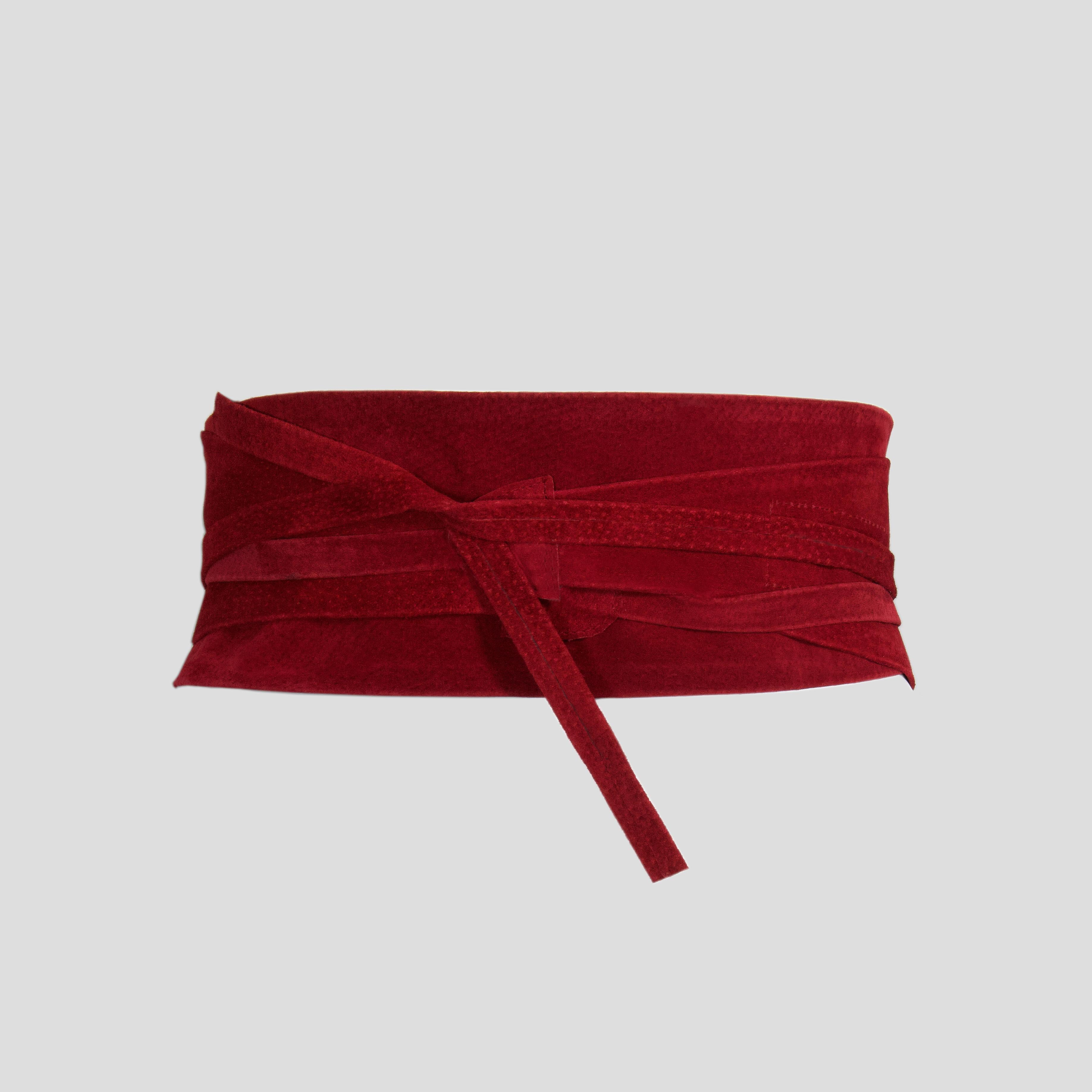 Women's Viktor Sabo - Red Suede - Wrap Belt - Wraparound Tie Detail / Fasten - NEW 