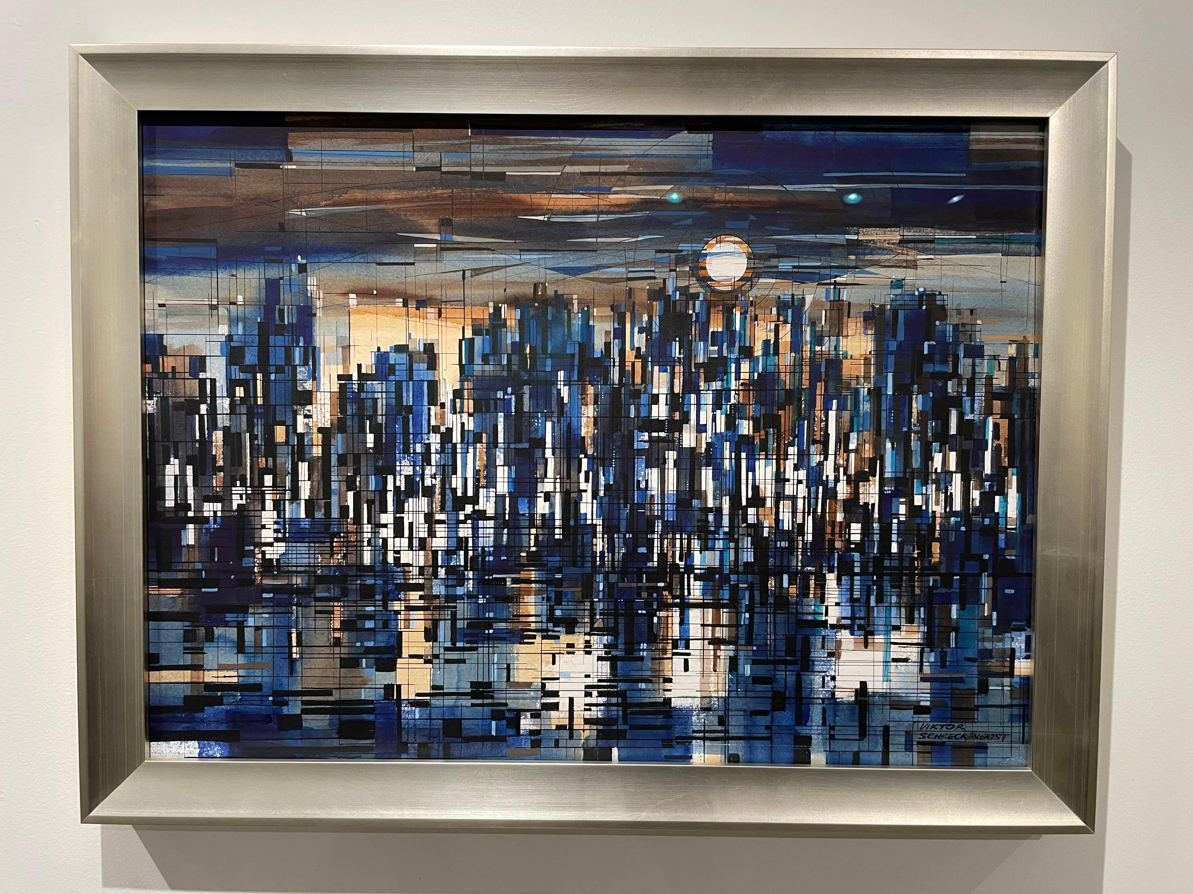 20th Century Abstract Cityscape, Cleveland School Artist For Sale 6