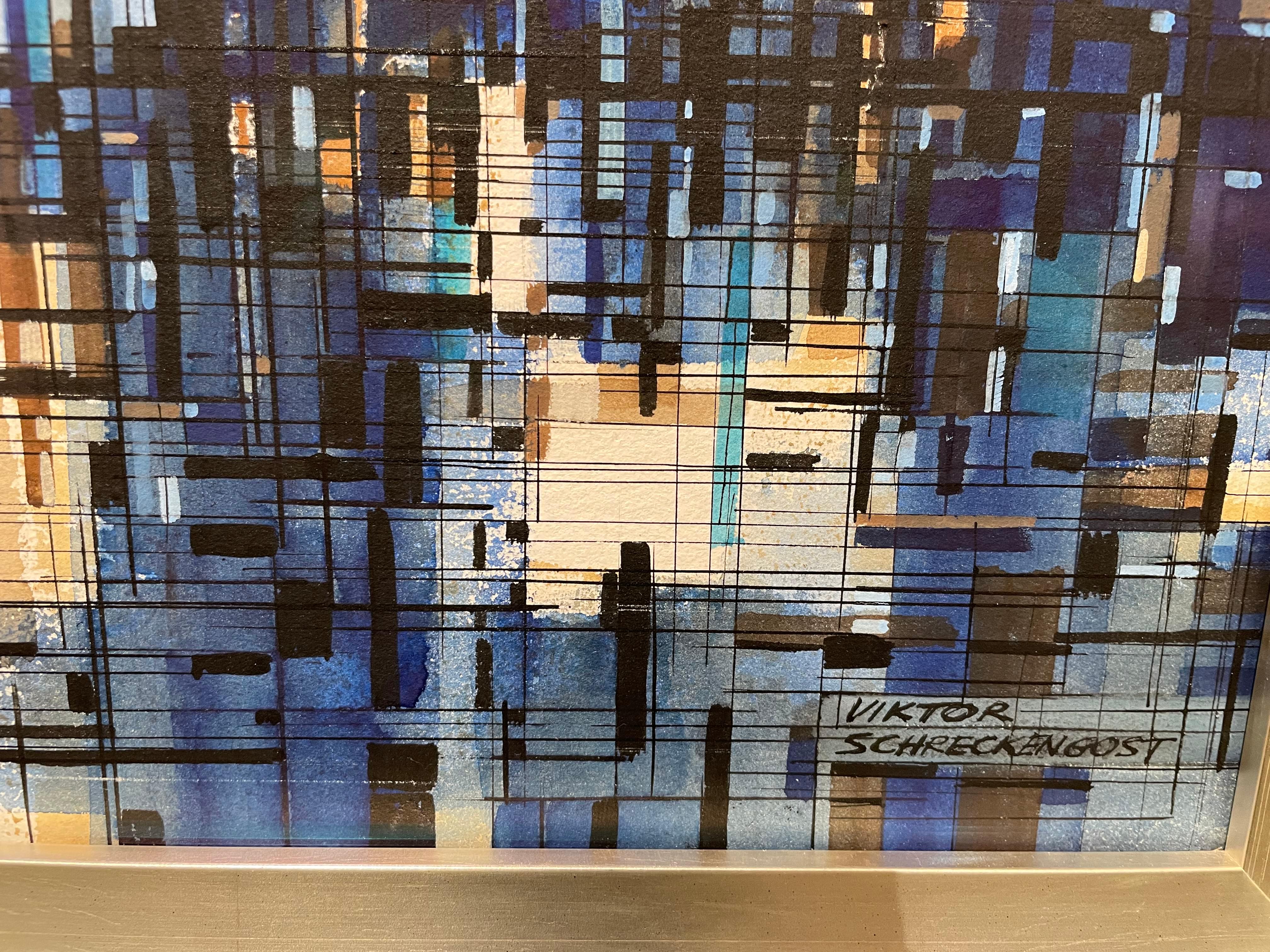 20th Century Abstract Cityscape, Cleveland School Artist For Sale 7
