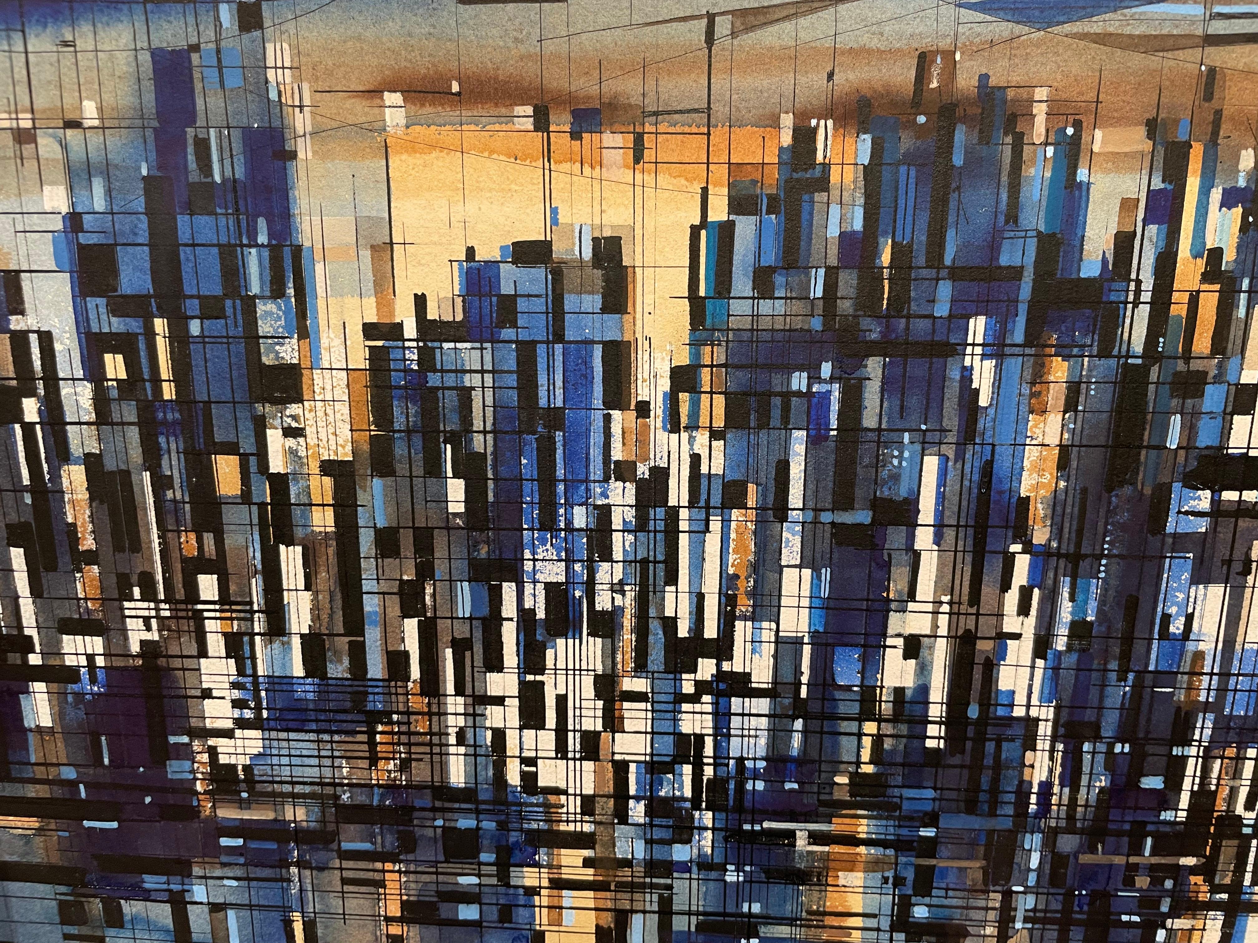 20th Century Abstract Cityscape, Cleveland School Artist For Sale 3