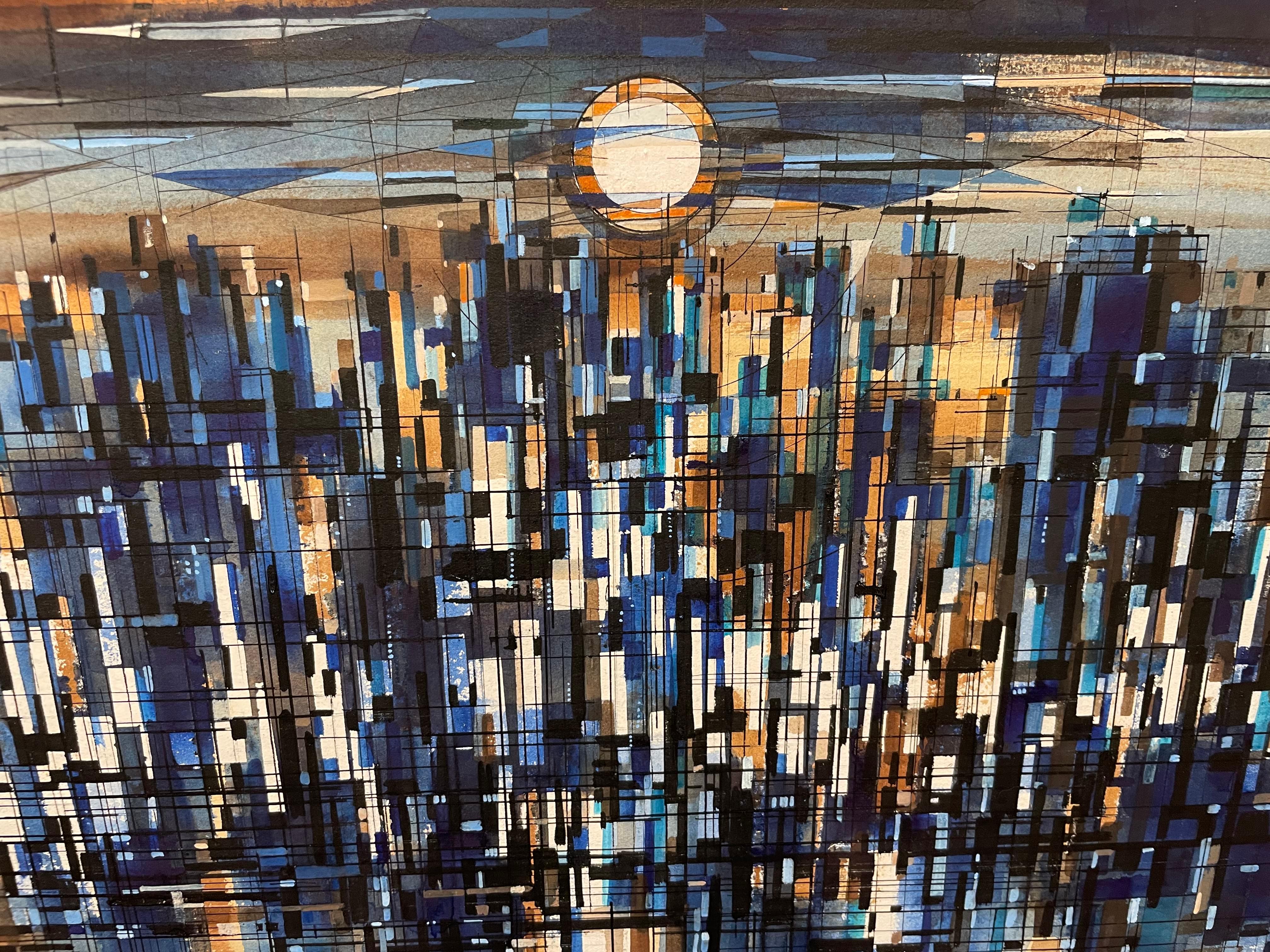 20th Century Abstract Cityscape, Cleveland School Artist For Sale 4