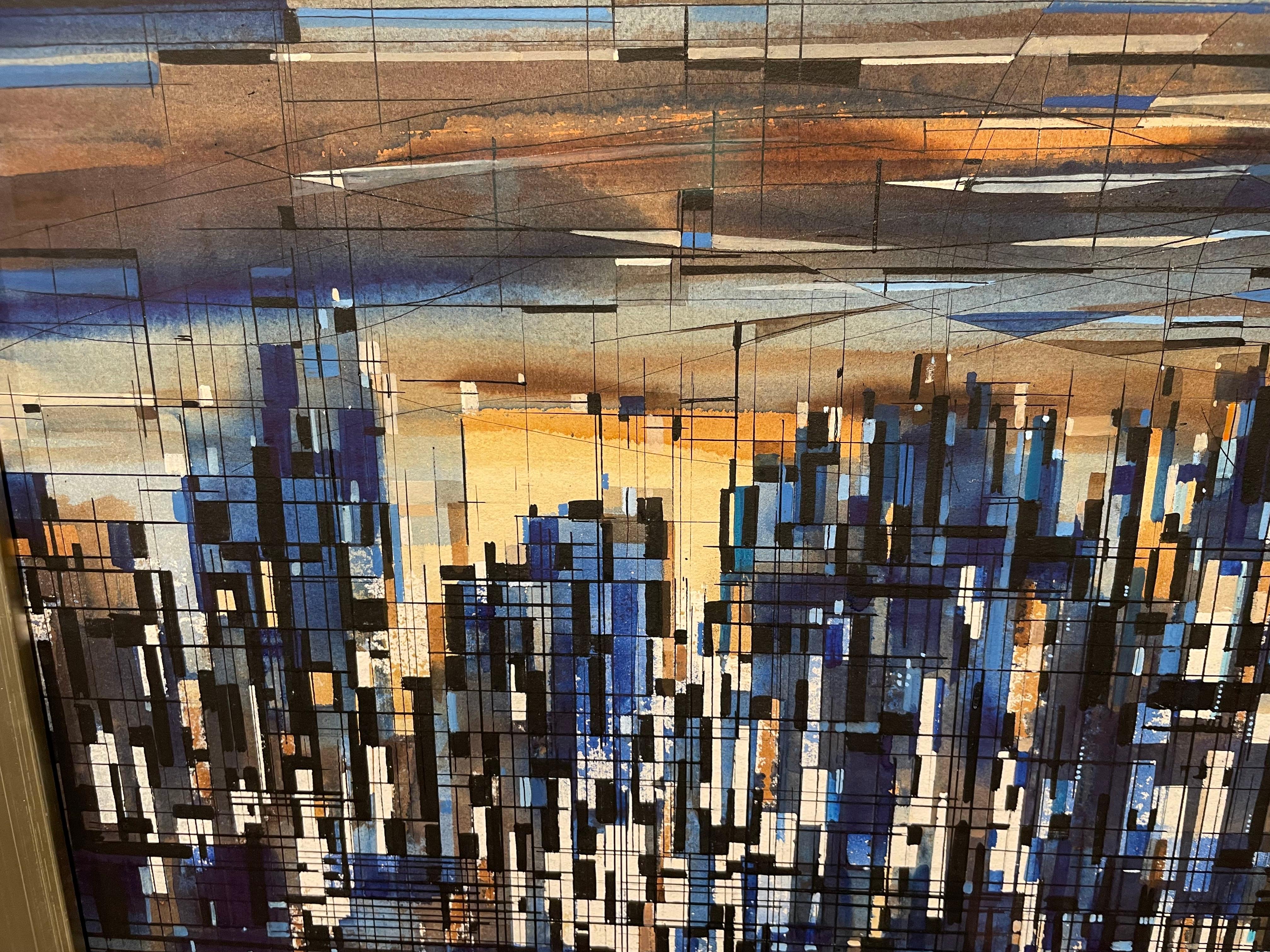 20th Century Abstract Cityscape, Cleveland School Artist For Sale 5