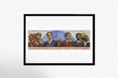 Affiche soviétique originale de 1964 Solidarity - Nous défendrons la paix sur terre