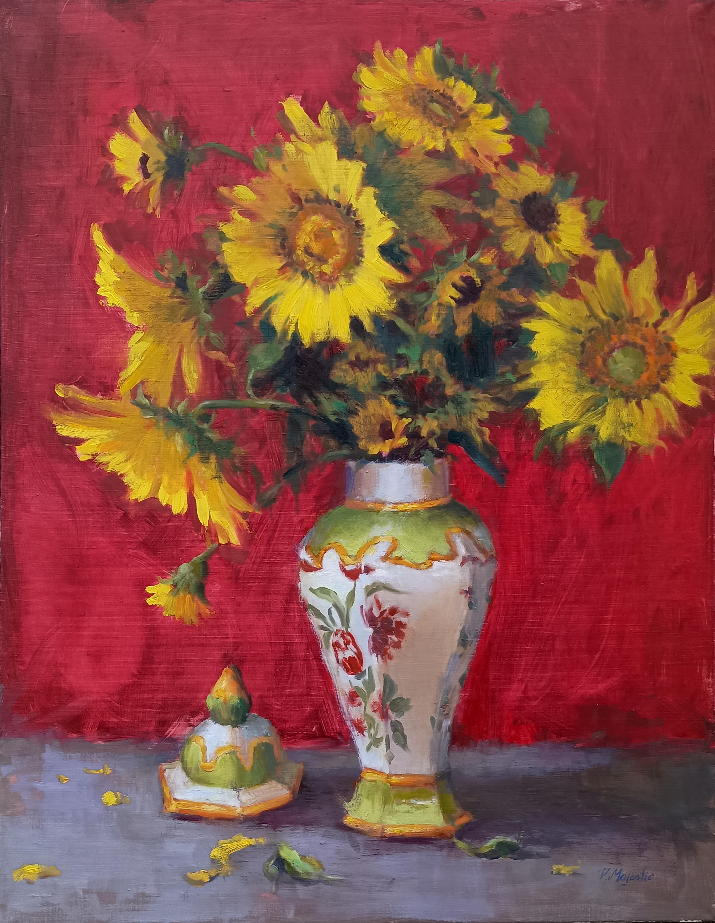 Golden Beauties, peinture à l'huile - Art de Viktoria Majestic