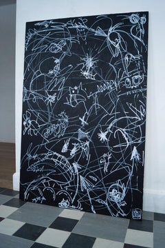 SHITTY DAY- abstract, geometric canvas painting