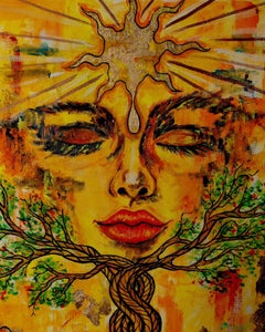 „I Feel This All My Life“, expressionistische abstrakte Malerei, Öl auf Papier