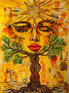 „I Feel This All My Life“, expressionistische abstrakte Malerei, Öl auf Papier