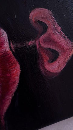 “L’ultimo bacio”, dipinto figurativo simbolista, olio su tela, 2023
