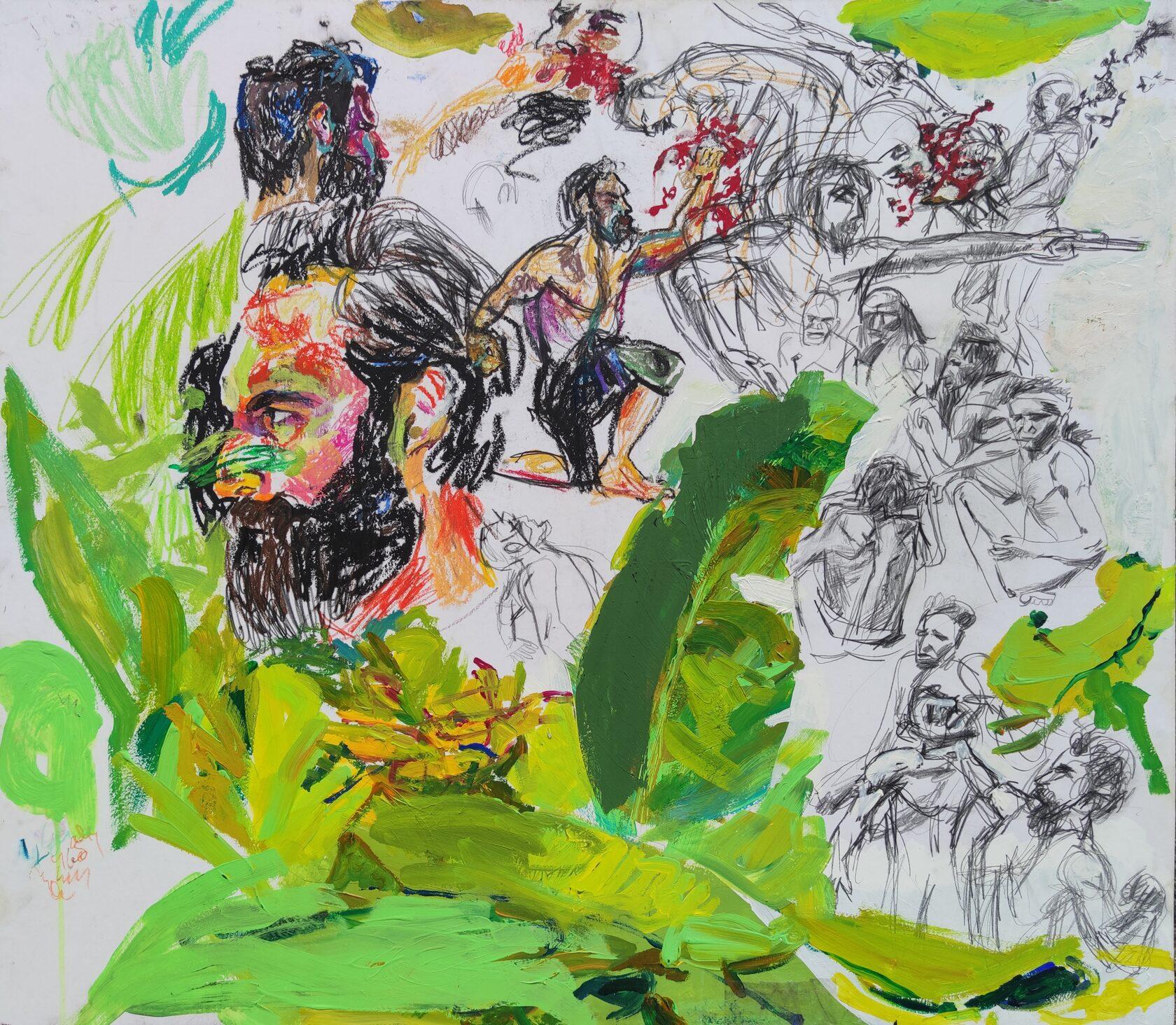 Opere della serie "Robinson Crusoe. Una storia di solitudine " 79x80cm