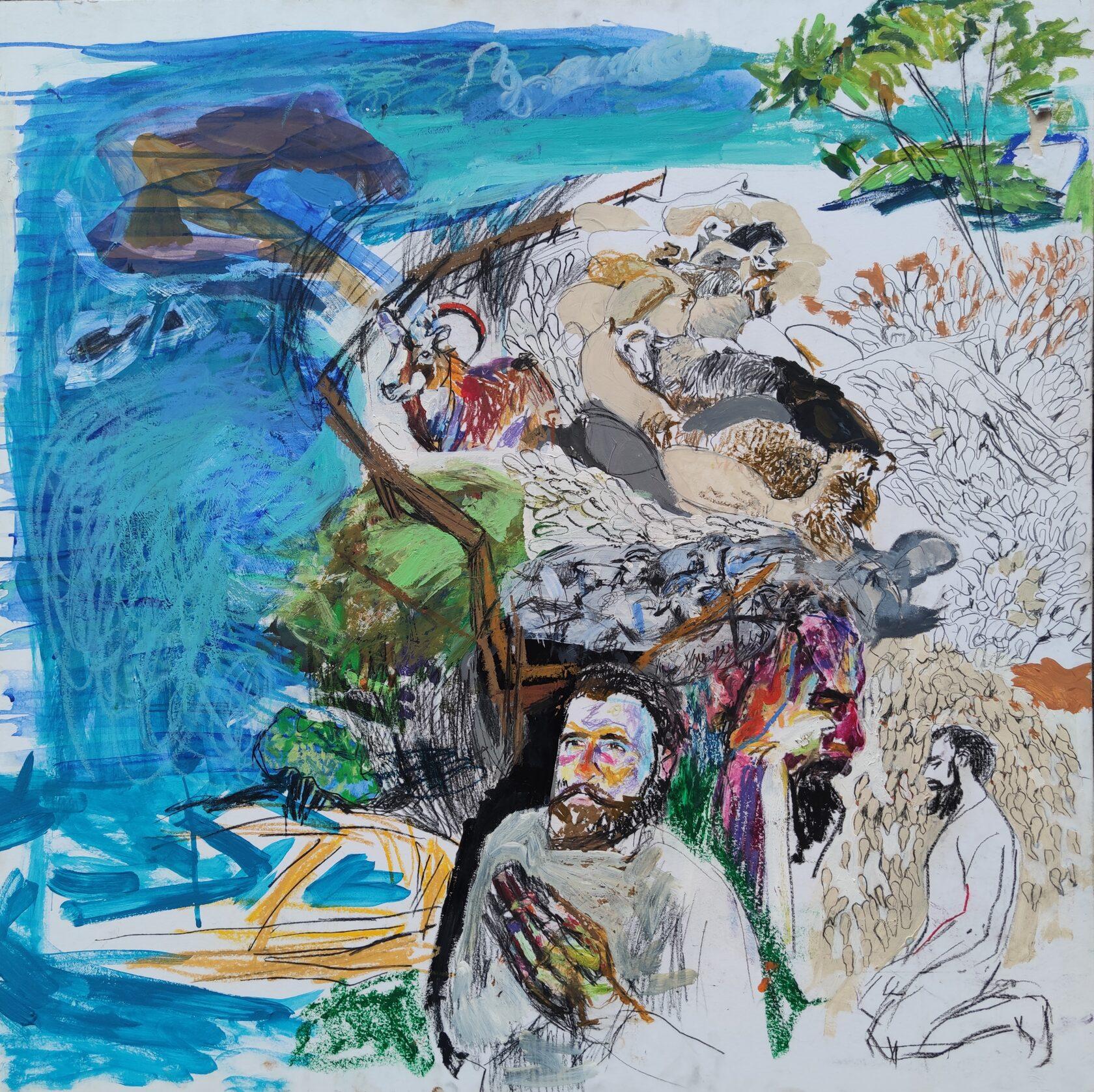 Opere della serie "Robinson Crusoe. Una storia di solitudine " 80x80 cm