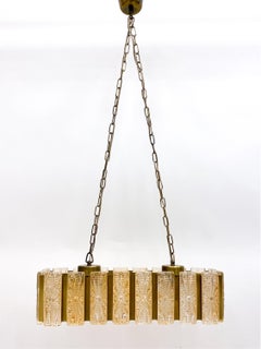 Viktra Danish Brass & Glass Pendant Light C.1960's