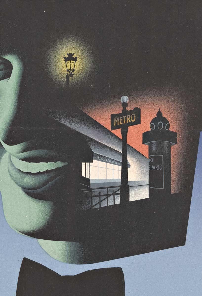 Original Theatre des Champs - Elysees vintage French poster - Gray Figurative Print by Vilato Badia