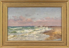 Vilhelm Arnesen, Coastal View With Beach 
Lighthouse