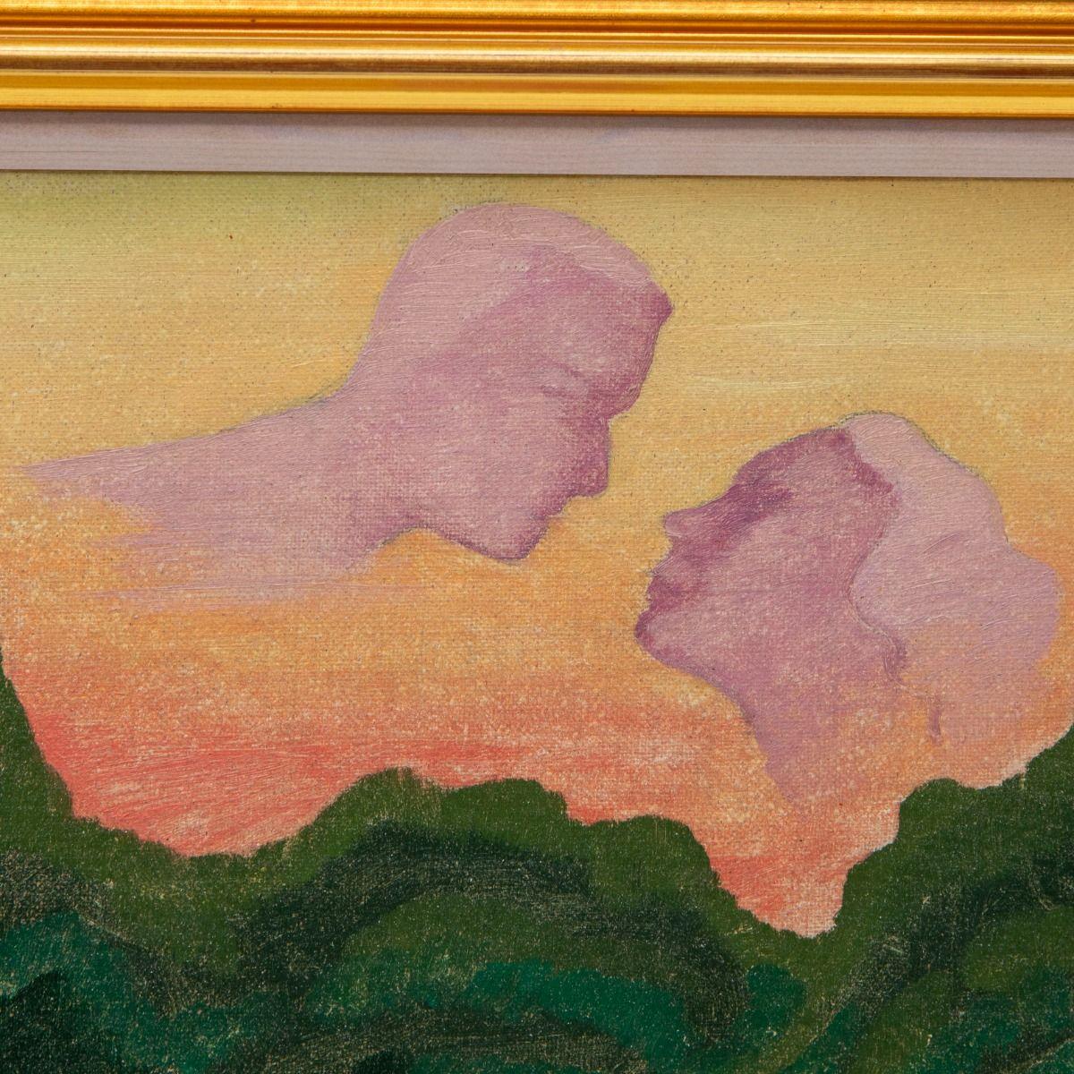 Modern Vilhelm Bjerke Petersen, Figurative Surrealist Oil on Canvas For Sale