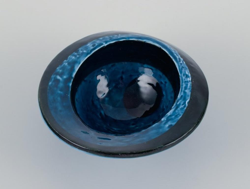 Glazed Vilhelm Bjerke-Petersen for Rörstrand, ceramic bowl with abstract design. 1960s For Sale