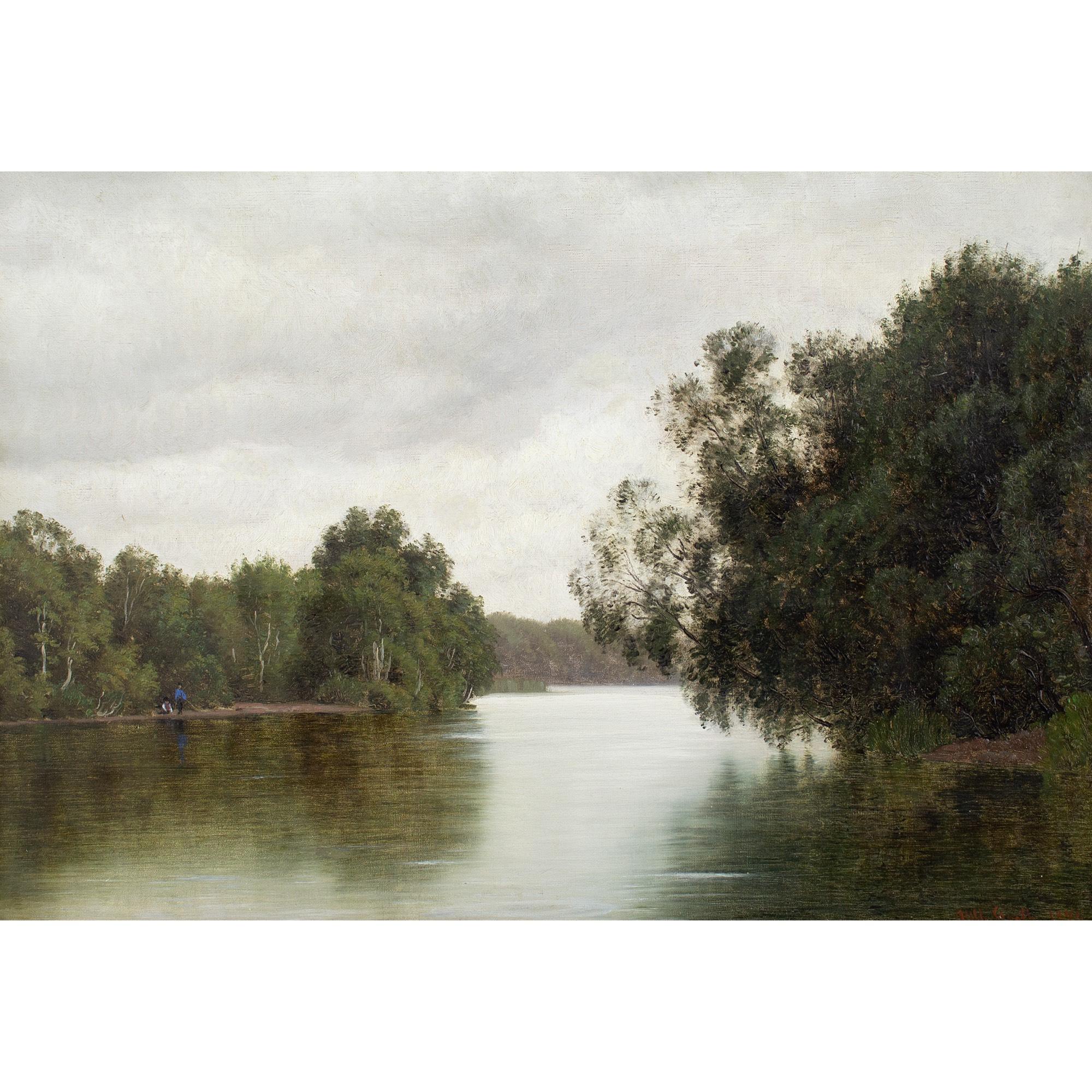 Vilhelm Groth, pêche sur la rivière Gudenåen 1