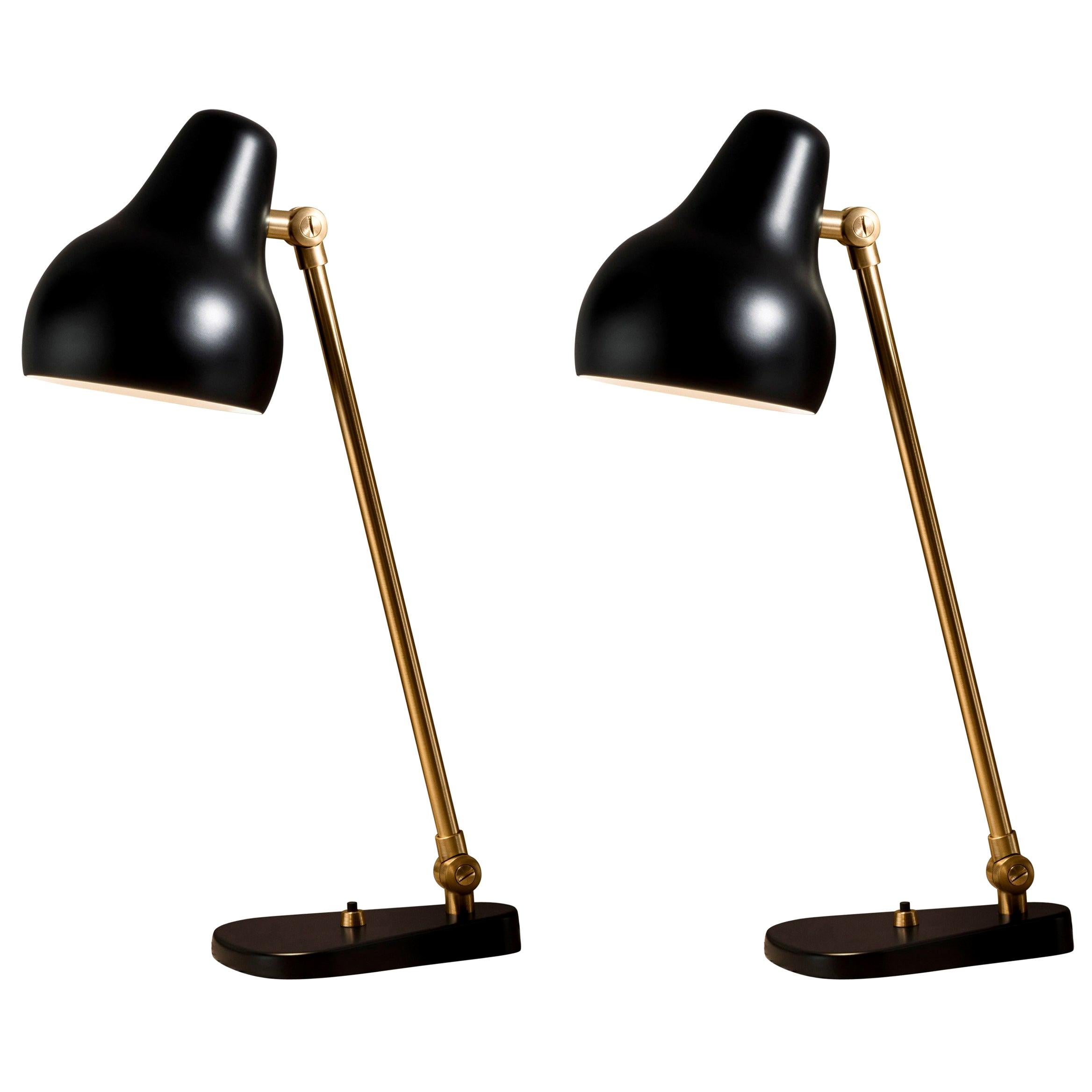 Vilhelm Lauritzen Black 'Radiohus' Table Lamps for Louis Poulsen For Sale