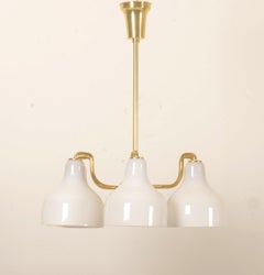 Lustre Vilhelm Lauritzen en laiton et verre opalin