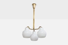 Vilhelm Lauritzen, Lampadario, Ottone, Vetro, Danimarca, anni '50