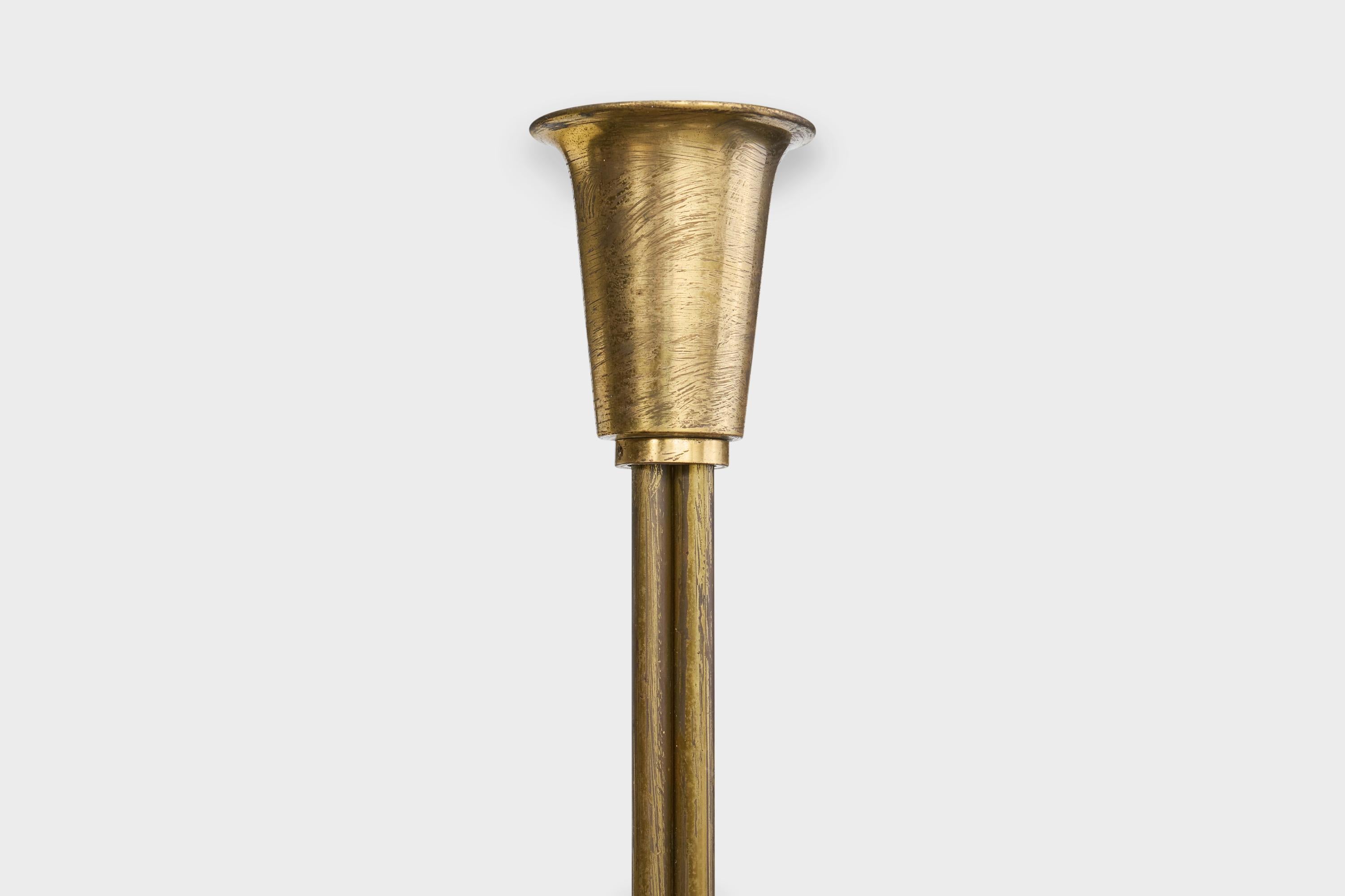 Vilhelm Lauritzen, Lampadario, Ottone, Vetro, Danimarca, anni '50 in vendita 4