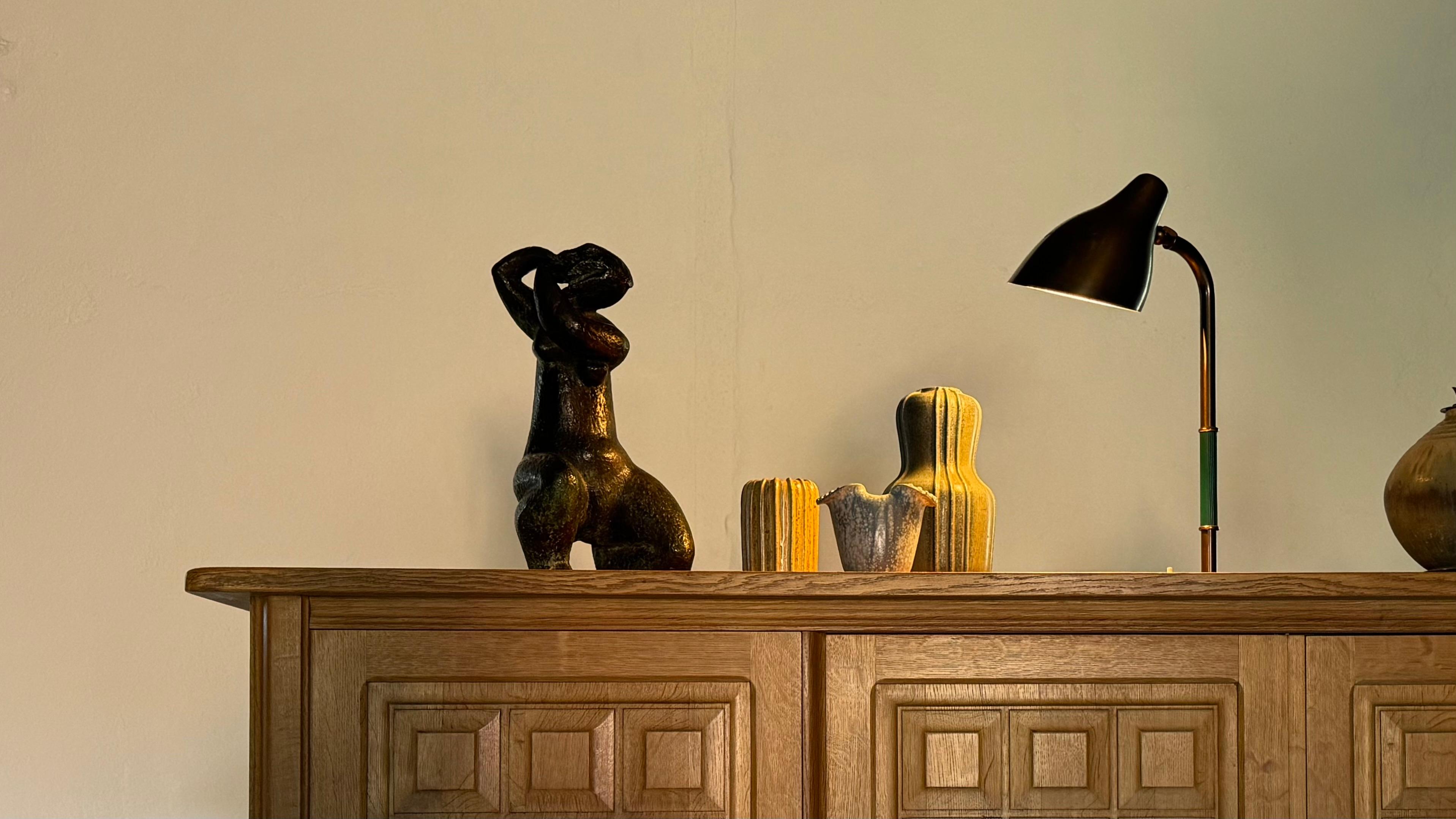 Lampe de bureau flexible en laiton patiné de Vilhelm Lauritzen par Lyfa Danemark années 1940 en vente 13