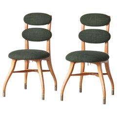 Vilhelm Lauritzen "Silla de músico" de roble, latón y tela, Copenhague, 1942