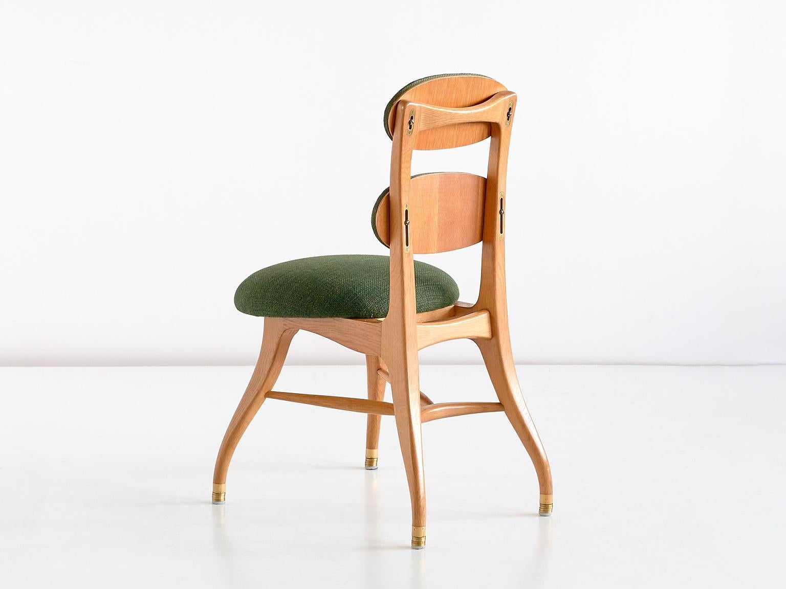Brass Vilhelm Lauritzen Musician Chair in Oak, Designed for Radiohuset, Denmark, 1950s