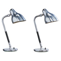 Vilhelm Lauritzen, Table Lamps, Chrome, Bakelite, Denmark, 1940s