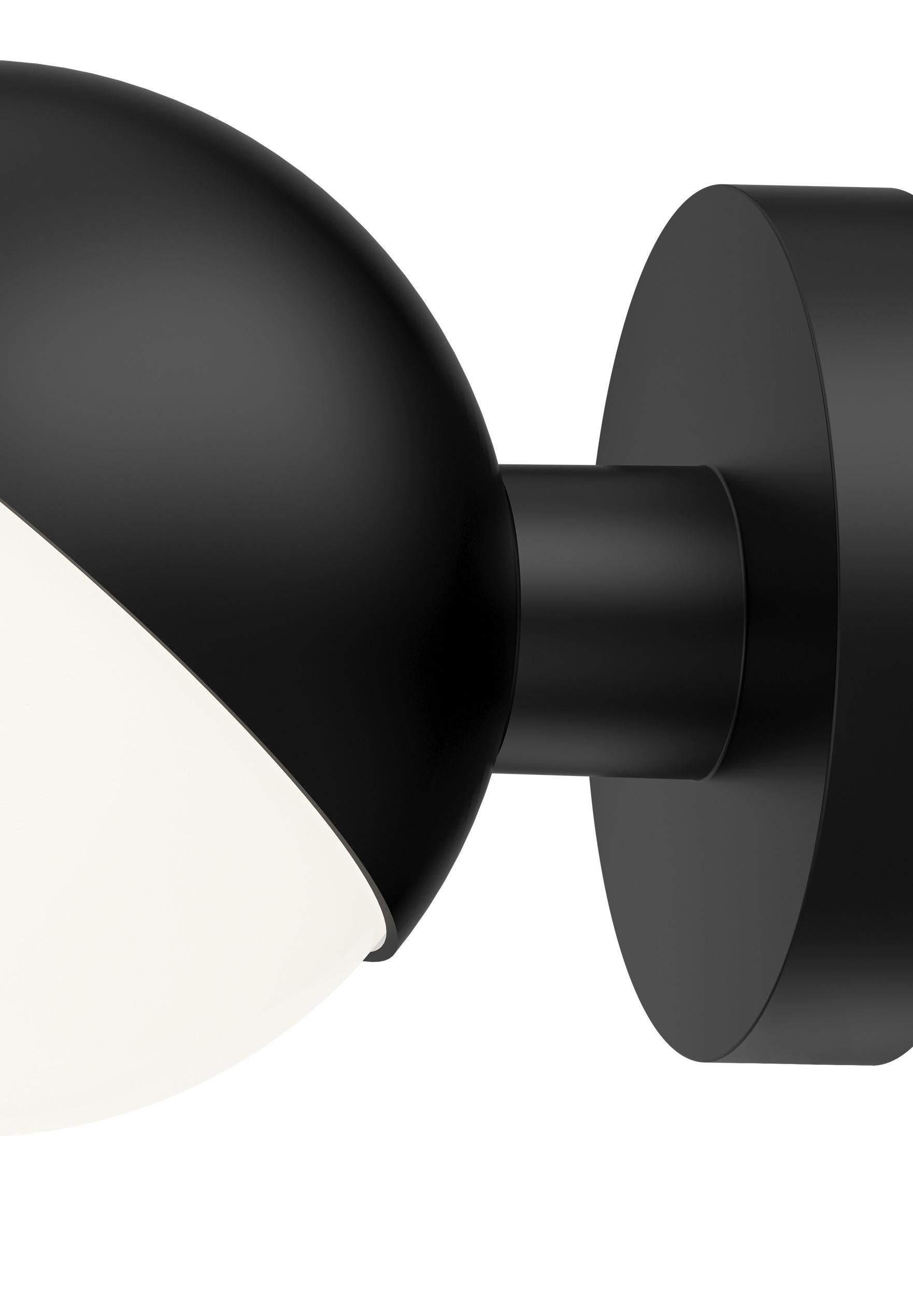 Painted Vilhelm Lauritzen 'VL Studio' Black and Glass Wall Lamp for Louis Poulsen For Sale